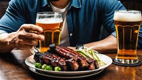 趙先生是一名業務員，時常需聚餐應酬。（圖／AI生成）
應酬,喝酒,大吃大喝,聚餐,吃吃喝喝