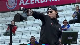 韓國包下女子組10公尺空氣手槍金銀牌，銀牌得主金藝智5月份參加比賽的畫面被重新挖出，引起熱議。（圖／翻攝自X）