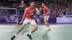 ▲台灣羽球男雙「麟洋配」王齊麟、李洋，巴黎奧運分組第一晉級。（圖／中華奧會提供）