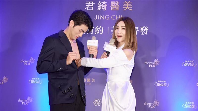 雙波坐鎮君綺醫美　陳美鳳代言型男讚緊實