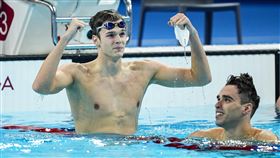 ▲柯斯（Hubert Kos）在巴黎奧運200公尺仰式奪下匈牙利首金。（圖／美聯社／達志影像）