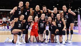 巴黎奧運，土耳其女子排球，顏值高，女神，名模女團(圖／路透)