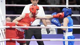 台灣拳擊女將林郁婷一記正拳漂亮擊中對手。（圖／中華奧會提供）