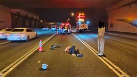 國道,施工,三角錐,肇事（圖／翻攝畫面）