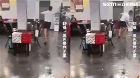 整個尋仇過程都有專人跟拍，連差點滑倒，不小心掉棒都看得一清二楚超漏氣！讓拍攝者趕緊把畫面交給另一名火爆男。（圖／翻攝自黑社豪門企業畫面）