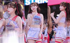 李珠珢在韓國球場跳舞時經常「無表情」。（組合圖／翻攝自my._.chuuu IG）