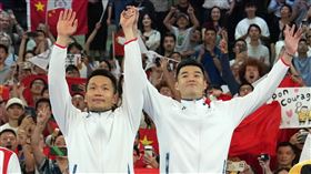 ▲巴黎奧運羽球男雙，台灣「麟洋配」李洋、王齊麟奪得金牌。（圖／中華奧會提供）