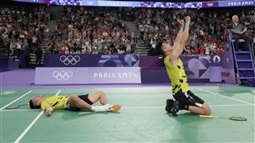 ▲巴黎奧運羽球男雙，台灣「麟洋配」李洋、王齊麟奪得金牌。（圖／中華奧會提供）