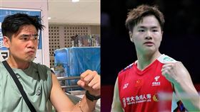 ▲網紅蔡哥意外撞臉中國羽球好手梁偉鏗。（圖／翻攝tsaibrotherderboofan IG、梁偉鏗微博）

