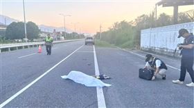 花蓮台9線252K瑞穗路段今天（5日）清晨4時許發生一起死亡車禍，一名男子全裸倒在路中，頭部遭輾過慘死，警方在事發地點500公尺外發現一輛槽車停放在路邊，槽車輪胎上殘留血跡、碎肉組織等跡證，疑為肇事車輛，林姓槽車駕駛已被帶回偵訊，詳細事故原因仍待釐清。