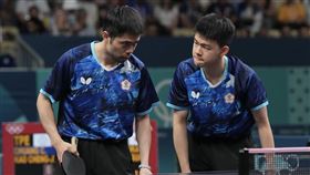 巴黎奧運台灣男團莊智淵／高承睿首點落敗。（圖／中華奧會）