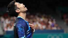 巴黎奧運桌球台灣男團8強止步 莊智淵仰天長嘆巴黎奧運台灣桌球男團在當地時間6日舉行的8強賽遭遇勁敵日本組合，最終以1比3不敵對手落敗，連打6屆奧運的台灣隊老將莊智淵（圖）在確定落敗後仰天長嘆。中央社記者王騰毅巴黎攝  113年8月7日