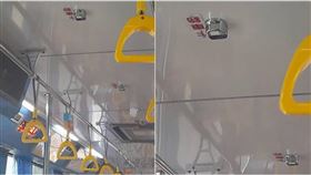 公車天花板加裝下車鈴，能讓車內乘客在人潮擁擠時伸手就能按到。（圖／翻攝自路上觀察學院 臉書）