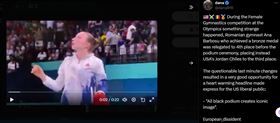 女子體操慘劇！她才披國旗慶祝銅牌秒被撤(圖/翻攝X平台)
