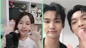 林輝瑝（右起）、夏浦洋經歷一晚好笑又好玩的直播體驗後跟粉絲說掰掰（圖／17LIVE提供）