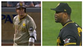 ▲查普曼（Aroldis Chapman）對馬查多（Manny Machado）投出大聯盟本季最快的105.1英里伸卡球。（圖／翻攝自MLB官網）