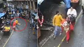 印度泰納市發生一起離奇墜樓案，一隻體型龐大的「黃金獵犬」不知為何突然從高處墜落，直接砸中4歲女童，導致她當場失去意識，緊急送醫搶救後仍因傷重宣告不治。（圖／擷取自X）