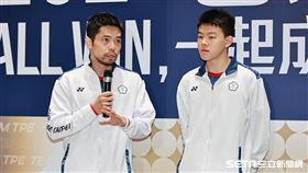 ▲巴黎奧運桌球國手莊智淵、高承睿接受媒體聯訪。（圖／記者劉彥池攝影）