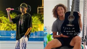 周杰倫（左圖）送張之臻（右圖）簽名吉他。（翻攝周杰倫IG、張之臻微博）