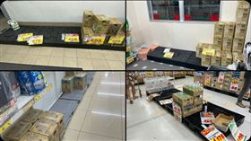 日本居民在大地震後，衝賣場搶囤瓶裝水和罐頭食品。（圖／翻攝自X@Arin_Yumi）