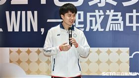 ▲巴黎奧運桌球國手林昀儒返國，在機場接受媒體聯訪。（圖／記者劉彥池攝影）