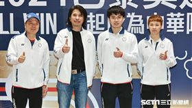 ▲巴黎奧運桌球國手林昀儒（右2）、陳思羽(右1)返國。（圖／記者劉彥池攝影）