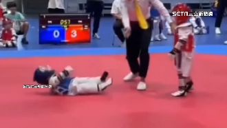 3歲娃比跆拳倒地不起　可愛萌樣全場笑翻