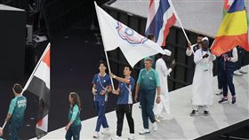 巴黎奧運台灣閉幕式掌旗官林郁婷、楊俊瀚。（圖／中華奧會提供）