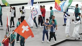 巴黎奧運台灣閉幕式掌旗官林郁婷、楊俊瀚。（圖／中華奧會提供）