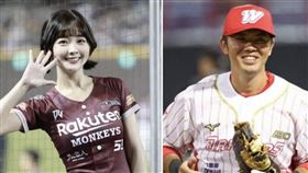 啦啦隊女神籃籃與職棒味全龍隊二壘手郭嚴文，被爆兩人正在交往中。（圖／翻攝自籃籃臉書、味全龍臉書）