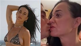 凱蒂佩芮和奧蘭多布魯玩變老濾鏡，甜蜜親親放閃。（圖／翻攝凱蒂佩芮IG）
