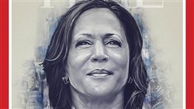 民主黨總統候選人賀錦麗插畫照登上時代雜誌封面。（圖取自x.com/TIME）
https://x.com/TIME/status/1822951410956218385