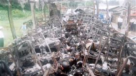 健康幼稚園火燒遊覽車。（圖／CTWANT）