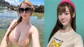 中信兄弟啦啦隊女神短今（胡馨儀）海邊脫了。（圖／翻攝自臉書）