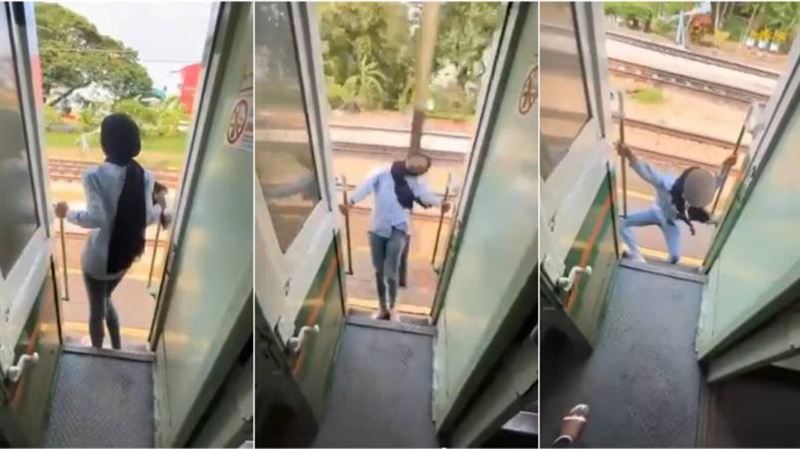 少女掛車外拍美照　下秒頭撞電線桿摔落地