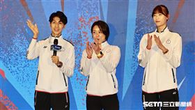 ▲巴黎奧運選手林郁婷（左起）、連珍羚、羅嘉翎出席《臺灣驕傲・新北榮耀》奧運國手簽名會。（圖／記者劉彥池攝影）