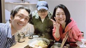 陳漢典（左起）跟蔡康永、小S吃飯。（圖／翻攝自臉書）