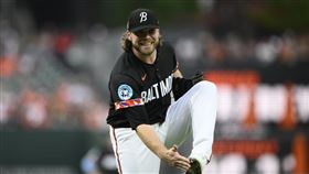 ▲金鶯王牌柏恩斯（Corbin Burnes）先發4局丟掉生涯最慘的8分。（圖／美聯社／達志影像）