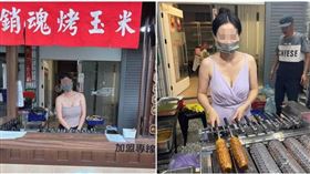 高雄玉米攤老闆穿著火辣。（圖／翻攝自高雄揪出遊 臉書）