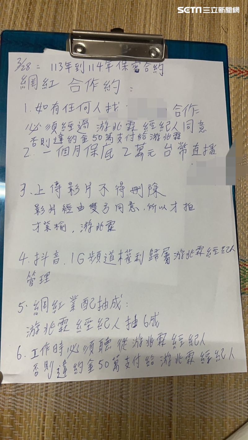 網紅吃屎哥與小模簽下合作約。（圖／當事人提供）