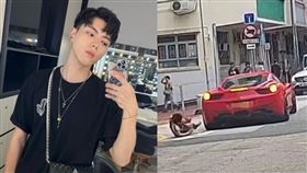 ▲香港男團「ERROR」成員郭嘉駿開法拉利不慎撞倒婆婆。（圖／翻攝自IG）