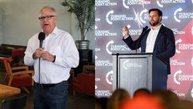 美聯社與美國民意研究所公共事務研究中心（AP-NORC Center for Public Affairs Research）民調顯示，華茲（左）的起步比范斯（右）順利。（圖／翻攝自華茲、范斯臉書）