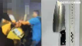 2名員警遭5名喝醉的討債人圍毆，持雞排店「磅秤」猛尻頭部濺血。（圖／翻攝畫面）