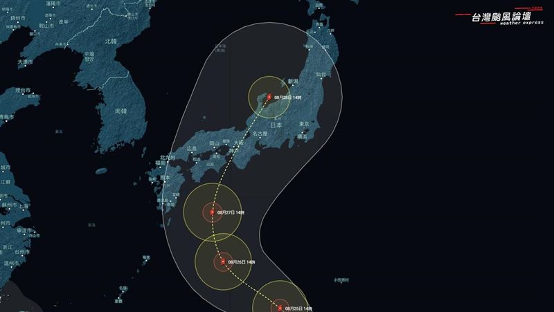 中颱珊珊將侵襲日本　這些地區恐首當其衝