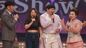 林育羣（右2）、符瓊音(左2)上白冰冰跟陽帆節目。（圖／民視提供）