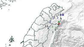 宜蘭深夜地震。（圖／翻攝自中央氣象署官網）