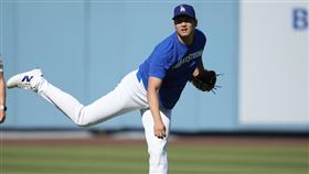 ▲大谷翔平手肘動刀後首次練投。（圖／美聯社／達志影像）