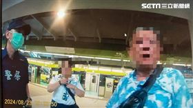 台中賴男躲在月台柱子後方抽菸，遭站務人員發現後跳上末班車。（圖／翻攝畫面）