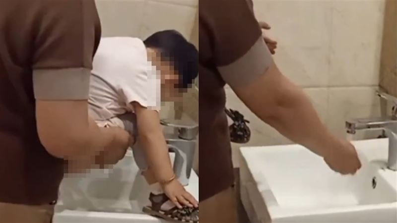 大媽抱小孩「洗手台尿尿」!民眾目睹氣炸
