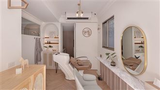 宛若日光珠寶盒！法式慵懶風格外牆　重新訴說30年家庭美髮店